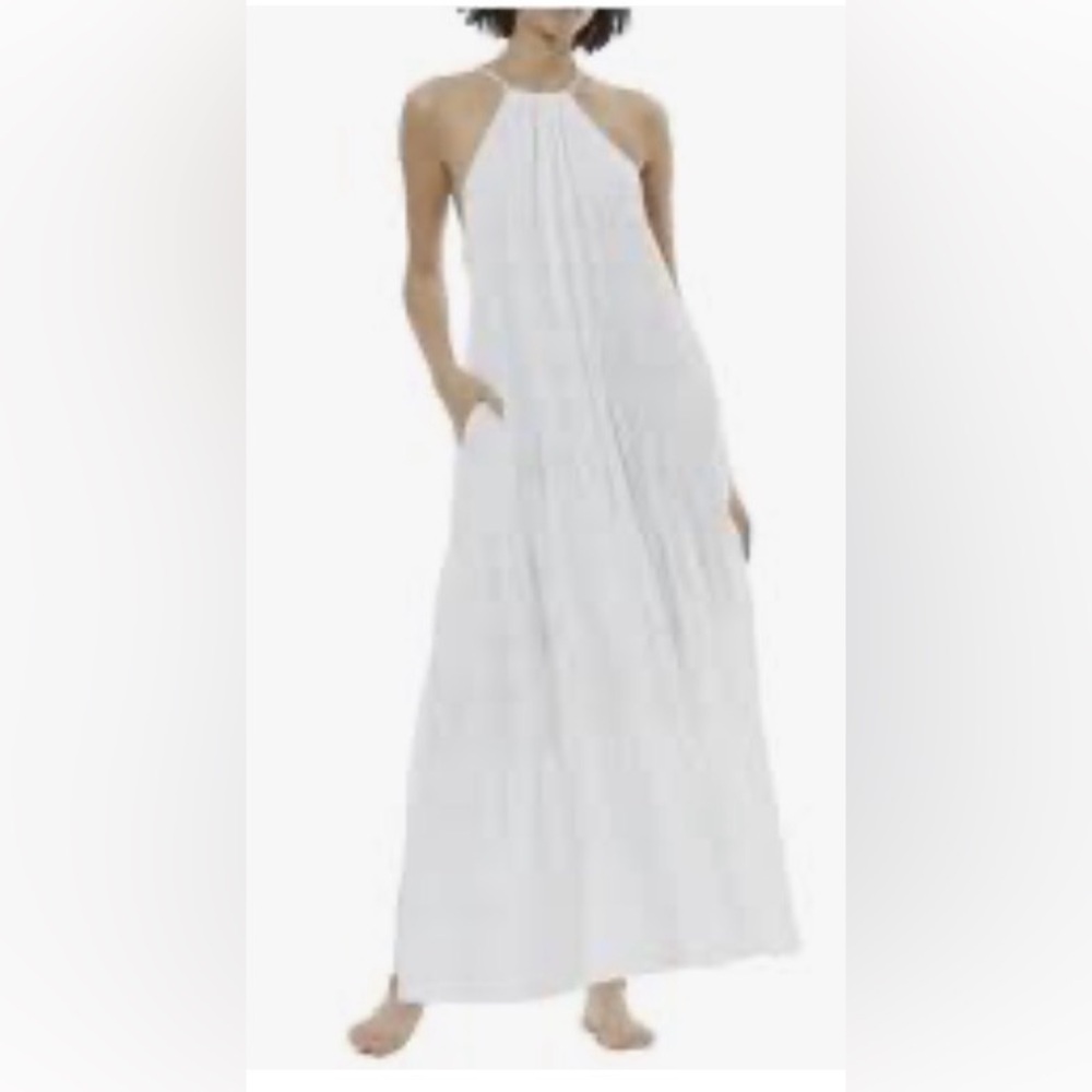 Young Fabulous & Broke Emmy Halter Lavender Maxi Dress White